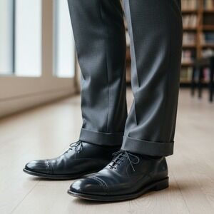 Allen Edmonds Fifth Ave Cap Toe Oxford Dress Shoes Navy Leather Men's 10.5